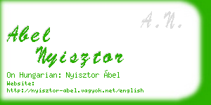 abel nyisztor business card